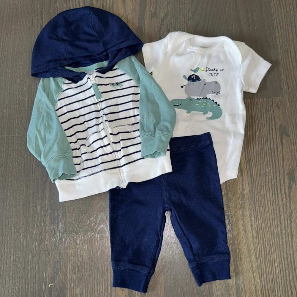Carter's 3-Piece Striped Little Jacket Set | 3 M